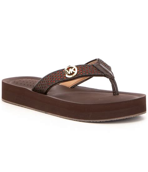 dillards michael kors flip flops|michael kors platform flip flops.